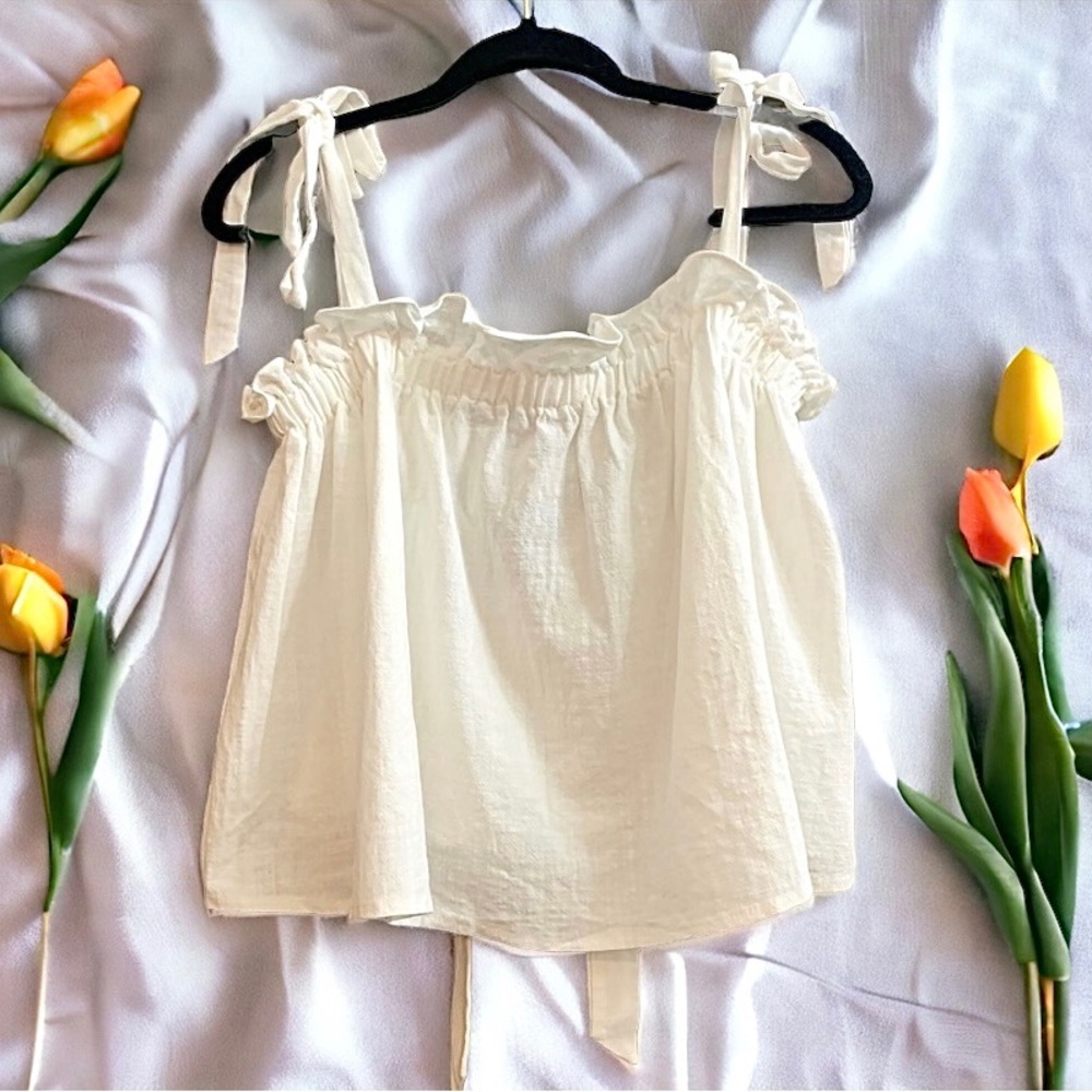 The Impeccable Pig Boutique Linen look bow tie tank